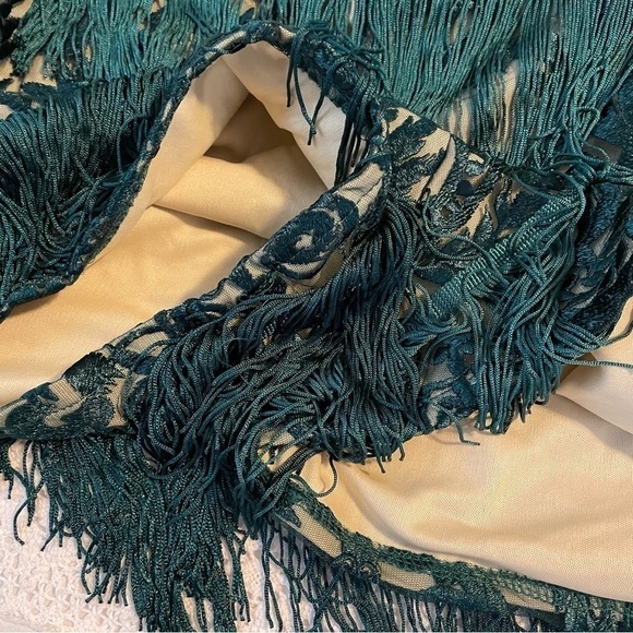 New NWT Missguided SZ 6 Green Lace Tiered Tassel Shorts - Picture 8 of 8